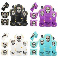 Skull Golf Club Cover Driver Fairway Wood Hybrid Ut Putter Mallet Headcover