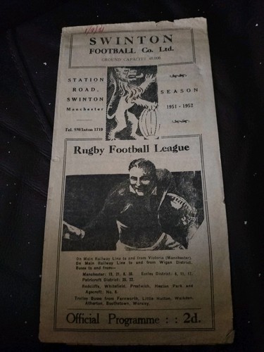 Vintage rugby league programme - rugby,