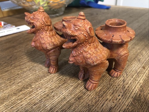 Pair terracotta guardian - of,