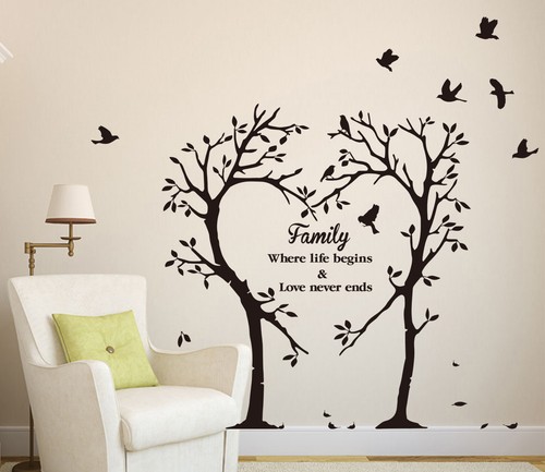 Family love heart tree wall - love,
