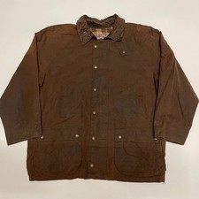 Oilskin Jacket Mens 2XL Brown Wax Barn Coat Workwear Chore Country Hunting