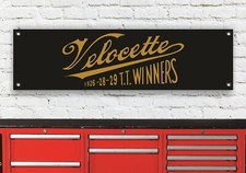 BR474B VELOCETTE WORKSHOP BANNER SIGN GOLD suit venom viper vee-line KSS KTT ART