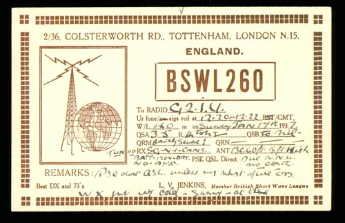 Qsl amateur radio bswl260 - amateur,