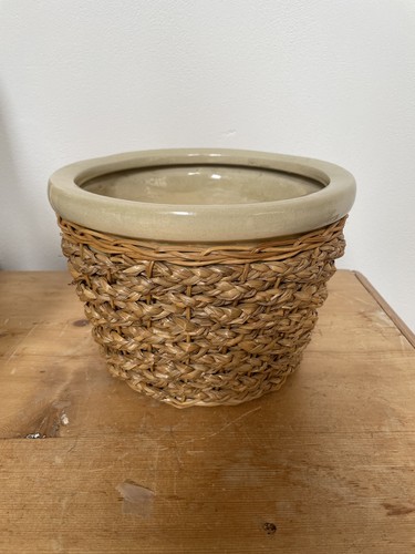 Vintage stoneware planter - vintage,