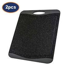 Plastic Cutting Board Black Large Granite Effect 2pcs Chopping Boards Non Slip
