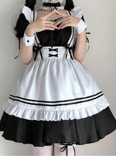 French Maid Costume set cosplay Fancy Dress Women Outfit size L / UK 12-14 sissy