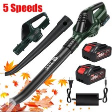 Cordless Leaf Blower 320CFM/180MPH & 5 Speed Levels Electric w/ 2 Batteries 21V