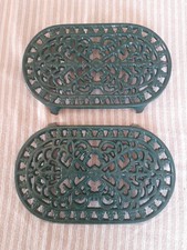 Pair Of Vintage Green Enamel