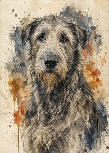 Irish wolfhound art - irish, a4
