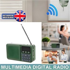 LCD Solar Digital Radio FM Rechargeable Bluetooth Music Player Portable UK