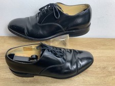 LOAKE 200B LEATHER OXFORD DRESS SHOES WIDE FIT UK 8.5 BLACK LACE UP GOODYEAR VGC