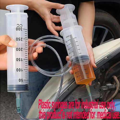 Plastic syringe oil extractor - oil,