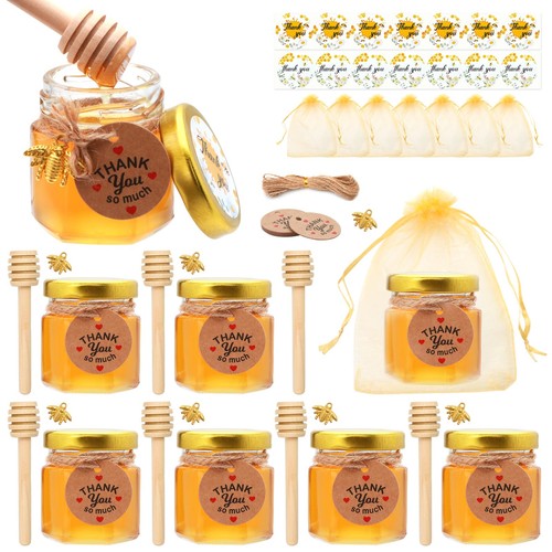 Mini glass honey jars - oz,
