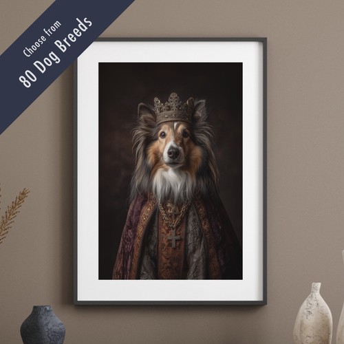 Royal dog portrait print - royal,