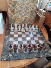Large Marble Chess Pieces set all Felted,& 50x50CM Marble Chessboard - 653CORRID