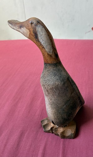 Unique wooden duck statue
