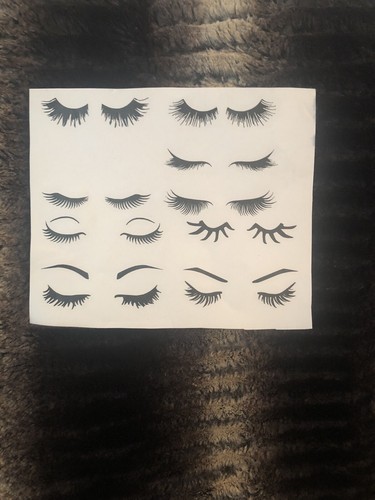 Mink eye lashes decals - eye, glass