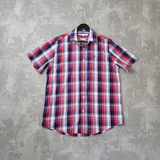 Crew Clothing Shirt Mens Large Classic Fit Multicolour Short Sleeve Button Cotto