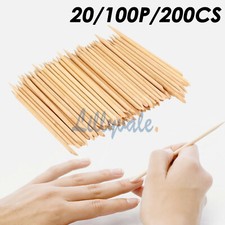 Orange Sticks Nail Art Wood Cuticle Remover Pedicure Manicure Tool Pusher 20/100