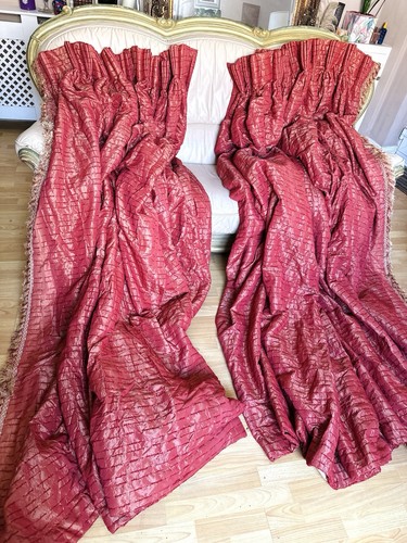 Vintage maroon silk jacquard - maroon,