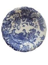 ANTIQUE 1920 S BLUE ROYAL CROWN DERBY  17 CM FINE BONE CHINA PLATE