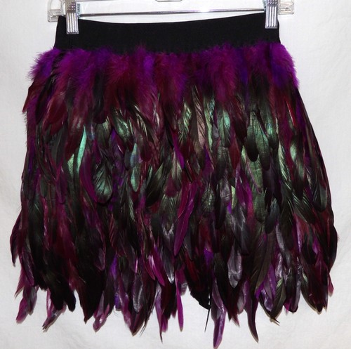 Purple green black feather - black,
