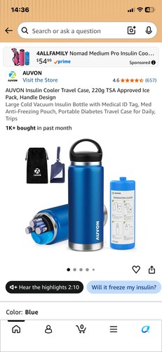 Insulin cooler travel - cooler,