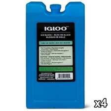 4x IGLOO REUSABLE GEL ICE BLOCKS MAXCOLD ULTRATHERM FREEZER CUBE MEDIUM COOL BOX