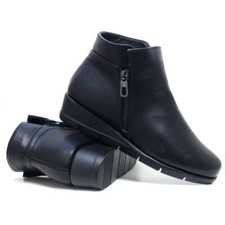 Ladies Wedge Ankle Zip Boots New Women Pixie Formal Chelsea Comfort Office Shoes