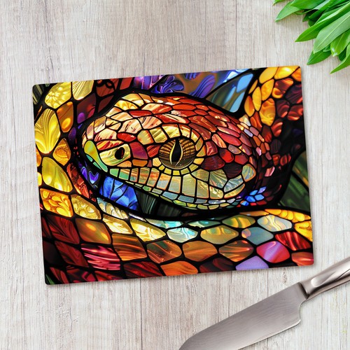 Snake reptile stained glass - reptile,