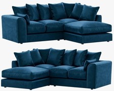 PLUSH VELVET L-SHAPED CORNER SOFA SET LEFT-HAND/RIGHT-HAND UNIVERSAL DYLAN