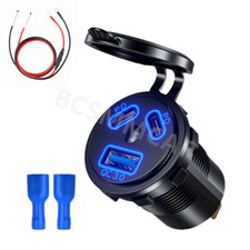 Car Charger Socket Dual PD Type C QC3.0 USB Charger Power Outlet Phone Charge