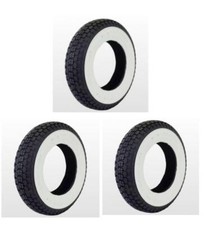 Kit 3 Tires 3.50-10 White Band