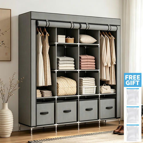 Fabric canvas wardrobe with - fabric,