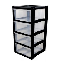 LARGE 4 PLASTIC DRAWERS -TOWER