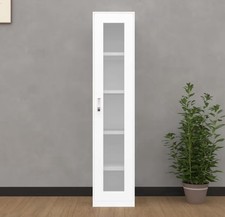 Tall Slim White Glass Display