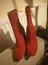 Womens Size 8, Burgundy Suede, Zip Up Heels TOP SHOP