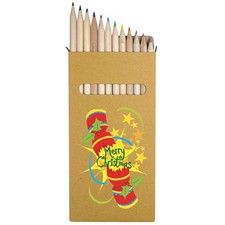 12 x 'Christmas Bon Bon' Long 178mm Coloured Pencils / Pencil Set (PE00084597)