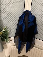 Alexander Mc Queen skull black/ Blue ladies large wrap Scarf  138cm*138cm