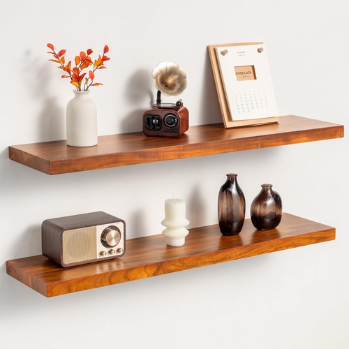 Inch teak floating - 32, shelves