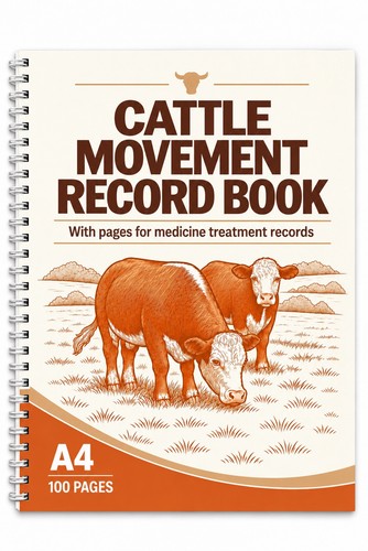 Cattle movement book with - book, a4
