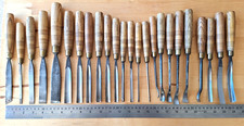 Vintage set of 24 Henry Taylor wood carving chisels in excellent condition