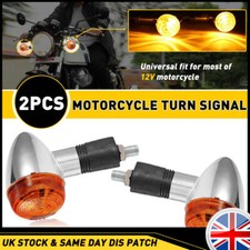 2x Universal LED Motorcycle Indicators Motorbike Turn Signal Light 12V Amber