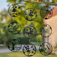 Garden Hanging Tree Ornament Metal Large Bee Bird Fairy Decoration Outdoor 62cm