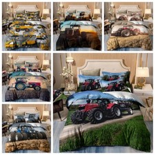 Farm Harvest Men's Tractor Duvet Cover Set Bedding Set Single Double King Sizes