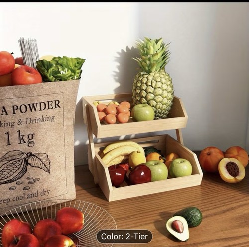 Tier bamboo kitchen fruit - 2/3-tier,