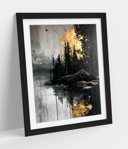 Abstract black and - abstract, gold