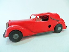 TRI-ANG MINIC TOYS 3128 ' ARMSTRONG SIDDELEY'. RED CAR. VINTAGE. CLOCKWORK.