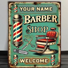 PERSONALISED BARBERS SHOP HAIR CUT SHAVE MENS SALON Metal Wall Sign BB0001