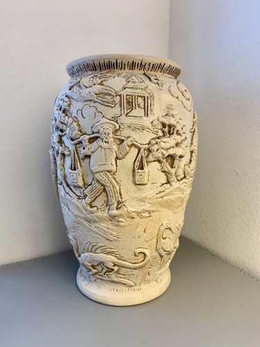 Vintage chinese relief vase - vintage,